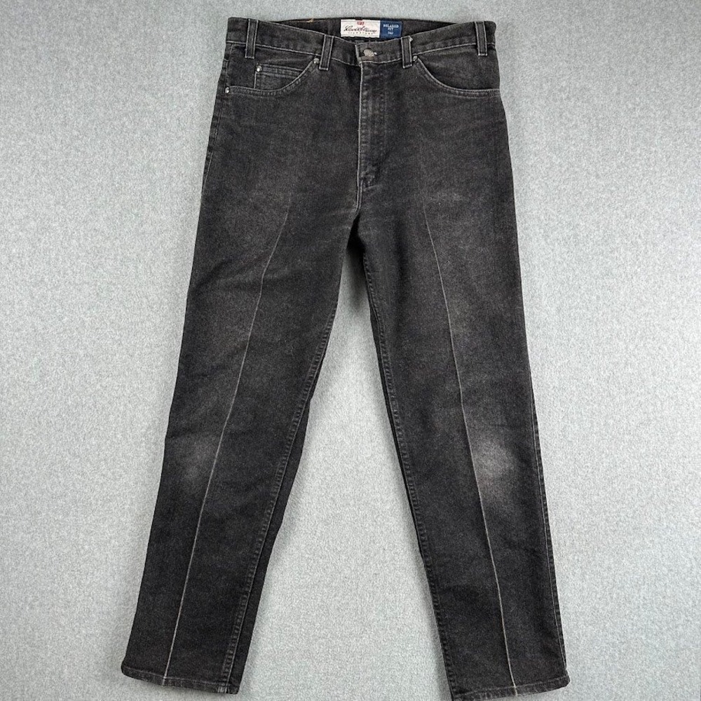 Vintage Levi's Signature 540 Relaxed Fit Men Black Denim Jeans‎ 34x31 Pleat 80's
